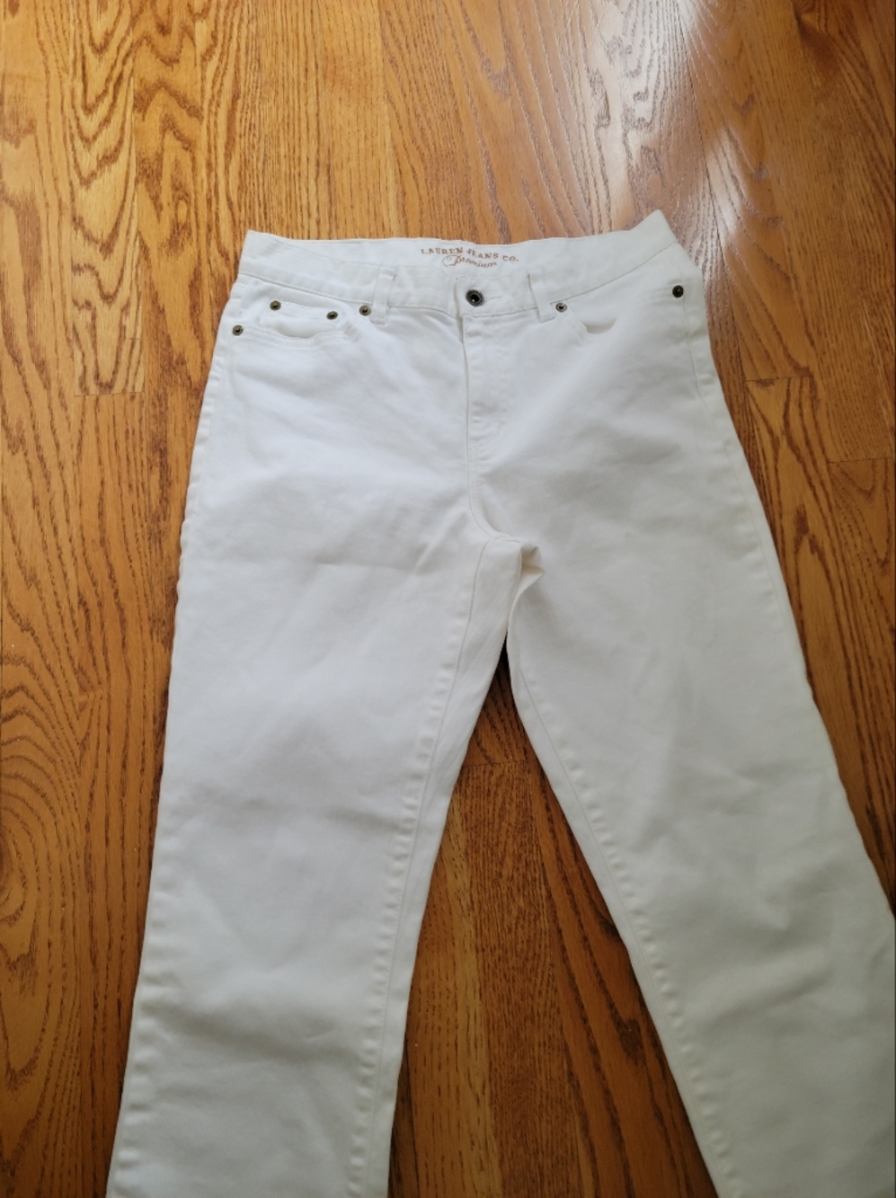 Lauren Jeans Co Premium LRL Size 6 WHITE Classic Straight Leg Denim Jeans
